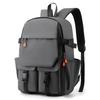Men's Backpack Large Capacity Student Schoolbag Travel Backpack Solid Color Computer Bag