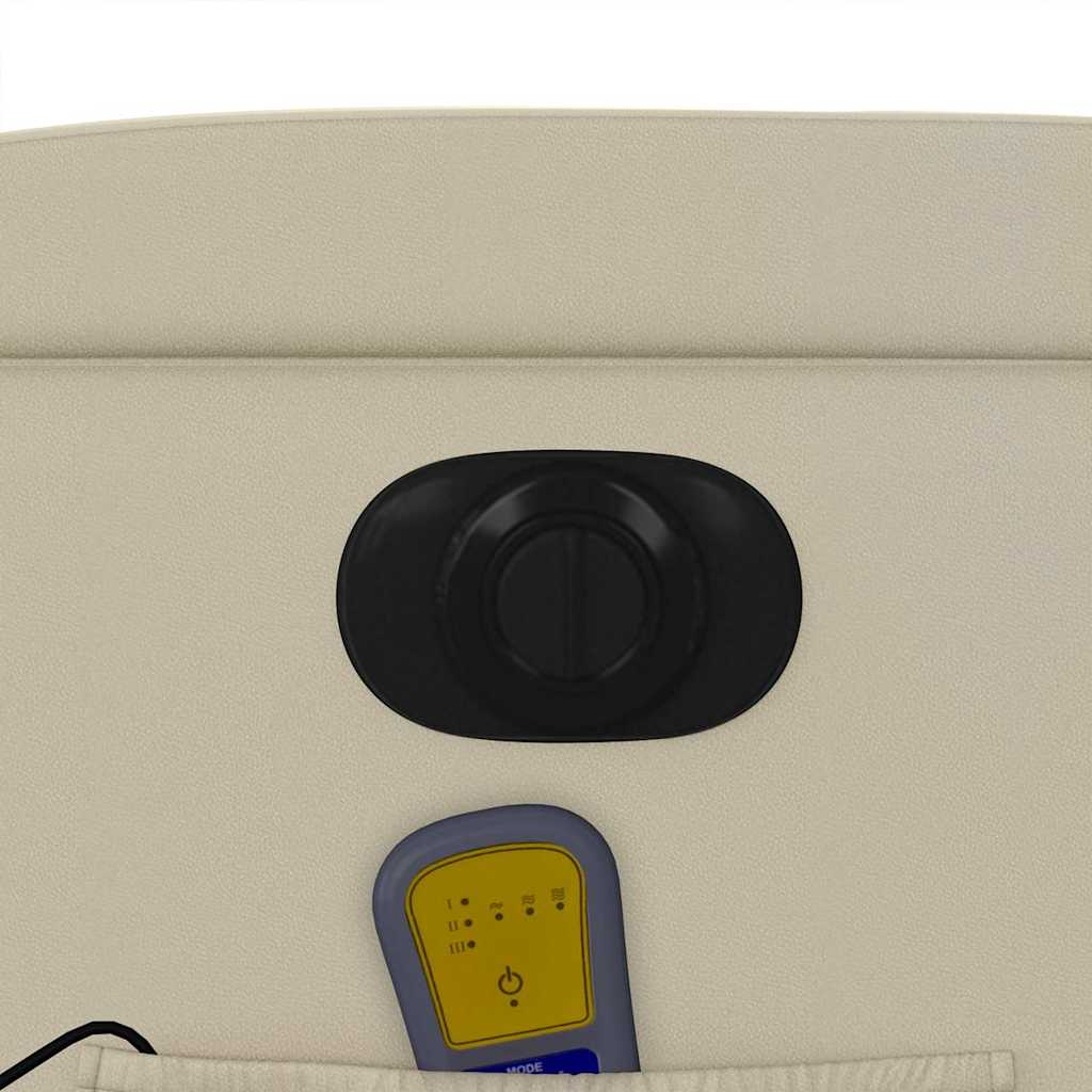 Electric Massage Chair Cream Faux Leather