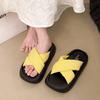 Thick-soled Cross-strapped Slippers for Women's Summer Wear 2025 New Commuter with Skirt Fashion Beach One-word Cool Slippers
