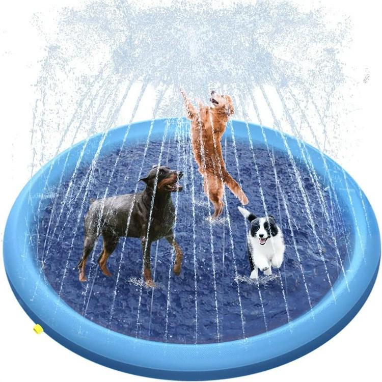 Sprinkler Pad: Verdickte PVC-Delfin- und Buchstaben-Design-Kinder-Außen-Wasserspielmatte, Haustierfreundlich