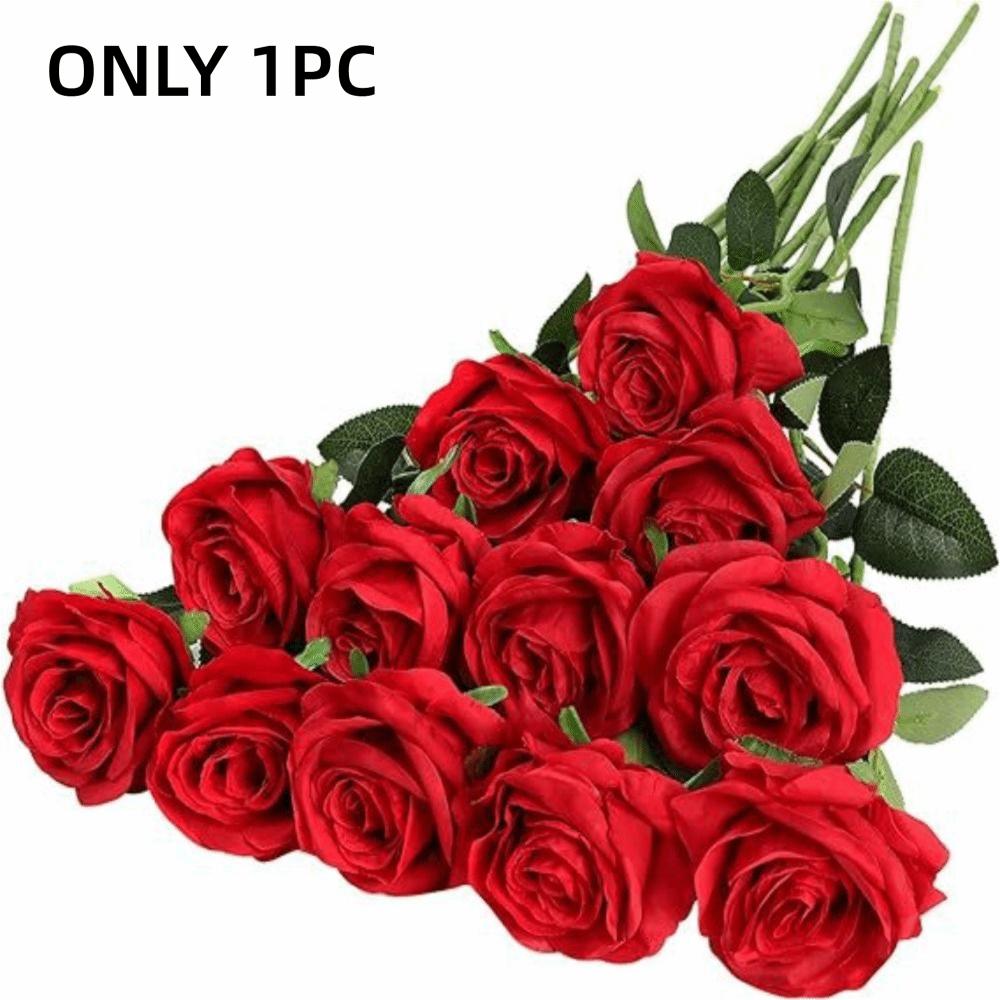 DIY Floral Arrangment Artificial Silk Flowers Fake Roses Bouquet for 1PC Wedding Home Party