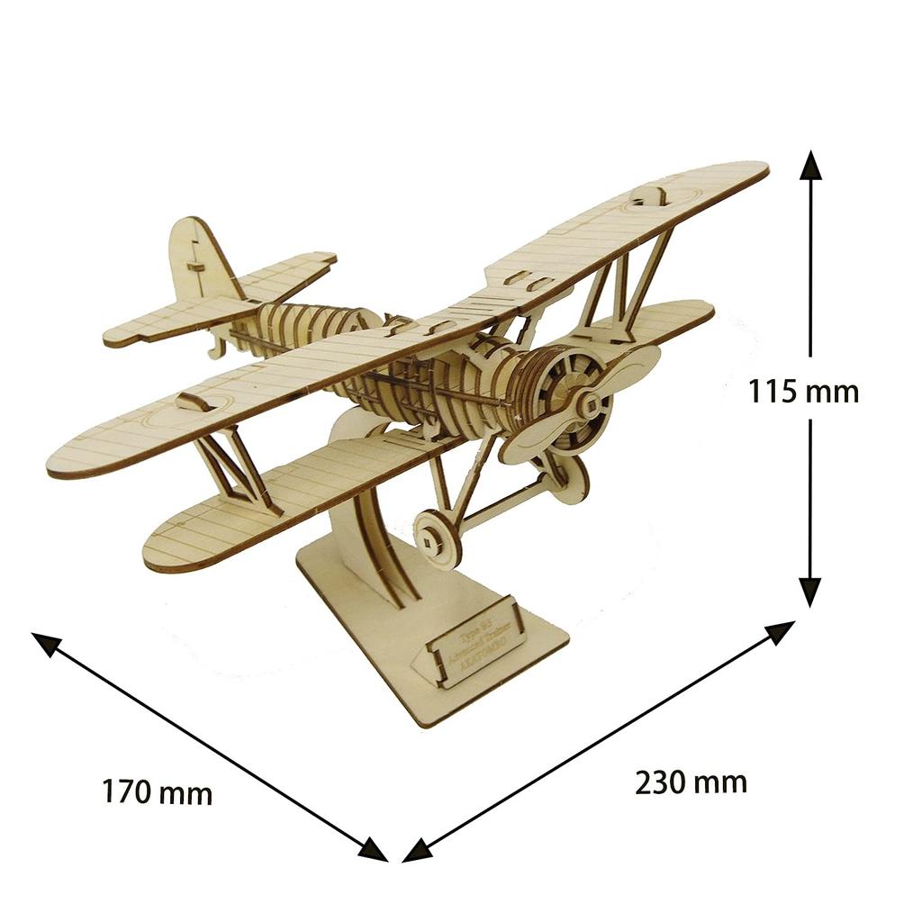 Biplane Wooden 3D 3D Puzzle DIY Craft Kit that can be enjoyed by everyone from elementary school students to adults Educational toy for boys and girls