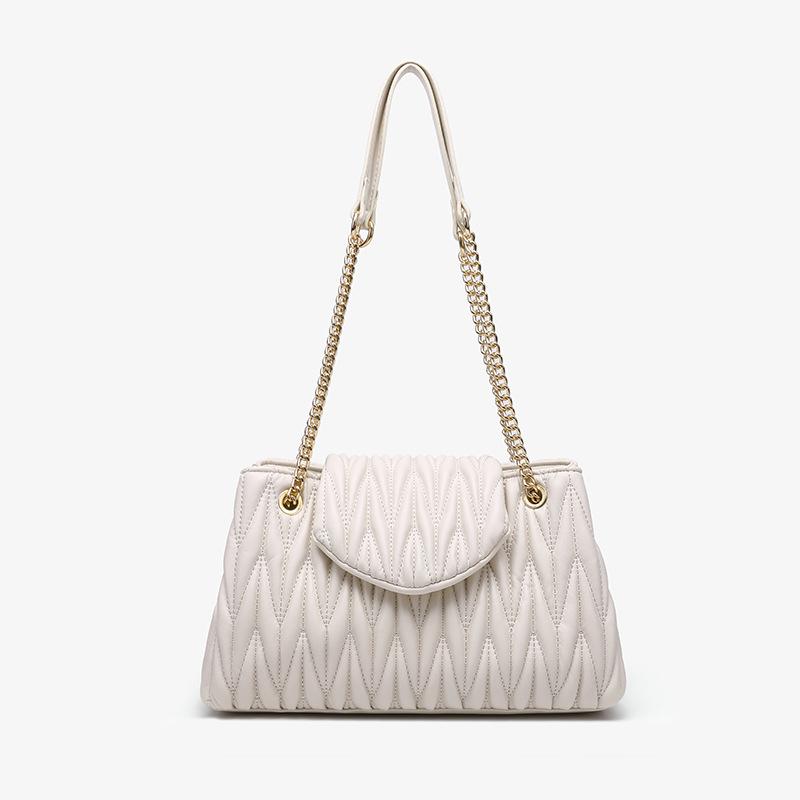 

Spring and Autumn New Women s Shoulder Bag Fashion Large Capacity Folded Embroidery Thread Women s Bag Premium Light Luxury