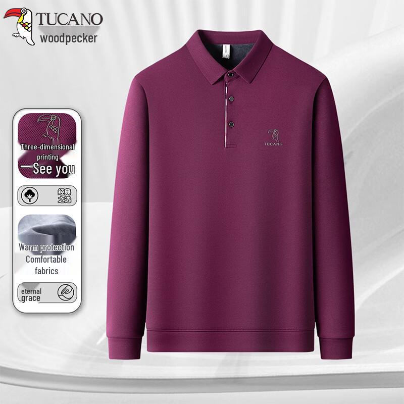 TUCANO Men's Wrinkle-Free Long-Sleeve Polo T-Shirt