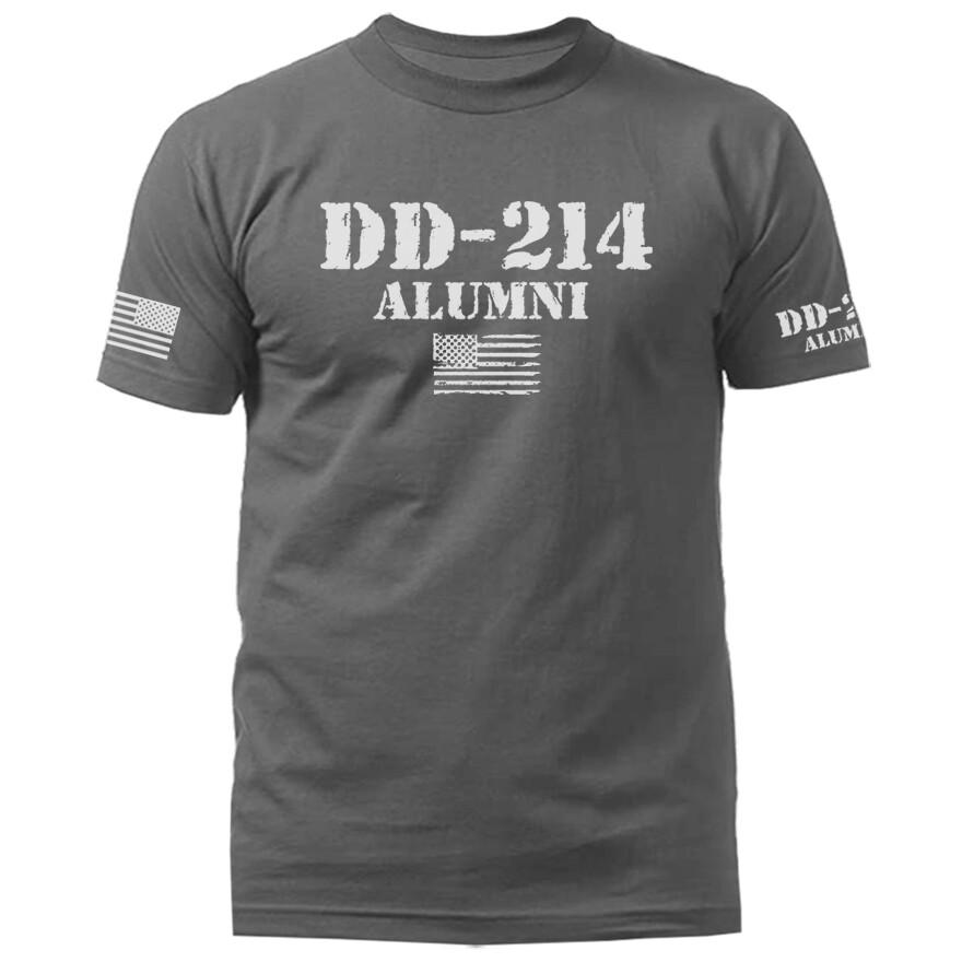 DD214 Alumni Military Patriotic US Flag US Army Veteran Graphic Tshirt Unisex T-Shirt XXXXL