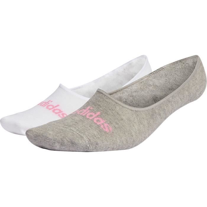 Chaussettes ballerines - ADIDAS - IC1295 T LIN BALLER 2P - Blanc - Gris - Matériaux recyclés