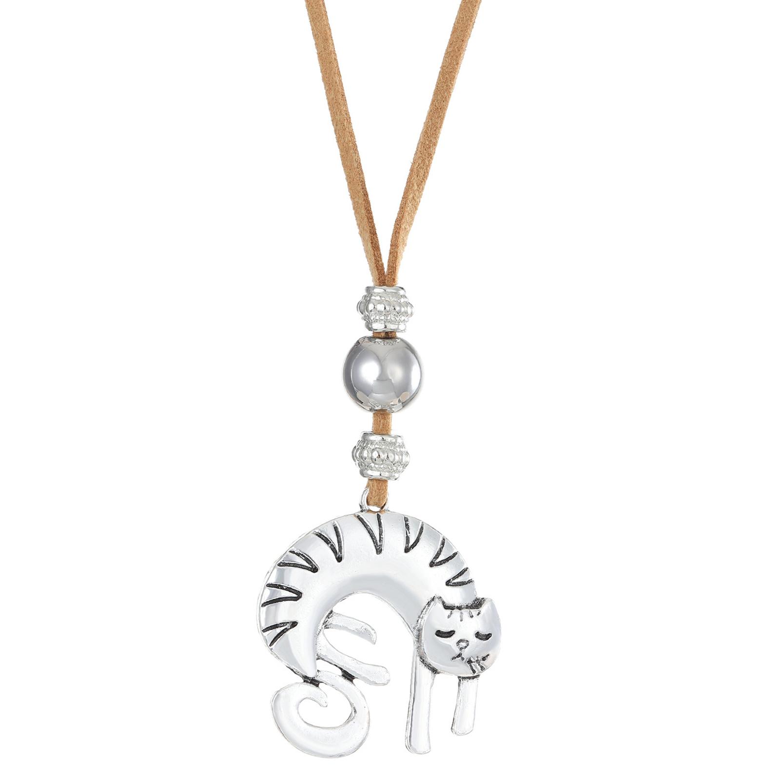 

Этническое ожерелье с подвеской в виде кошки, уникальное шейное украшение, модная бижутерия, уникальное ожерелье для женщины, мужчины
