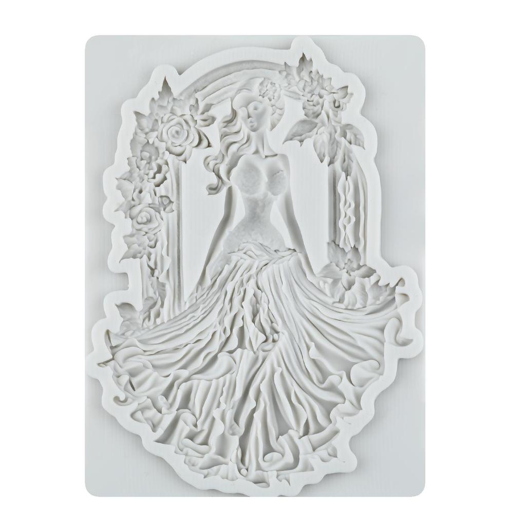 Goddess Silicone Molds Flower Frame Goddess Fondant Mold Cake Decorating Tools Cupcake Topper Candy Chocolate Gumpaste Mold
