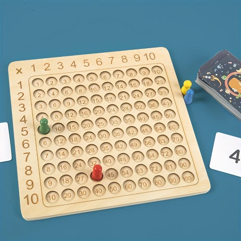 Multiplication Board Game, Wooden Math Multiplication Board Game, Thicken Board, Multiplication Learning Toy, Parent-Child Game