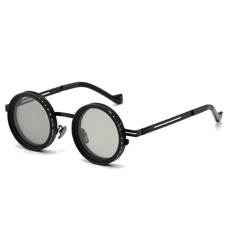 Brand Punk Polarized ND9 Adjustable Dimming Sun Glasses Men Women Round Sunglasses Men's Fishing Eyeglasses Outdoor Shades UV400