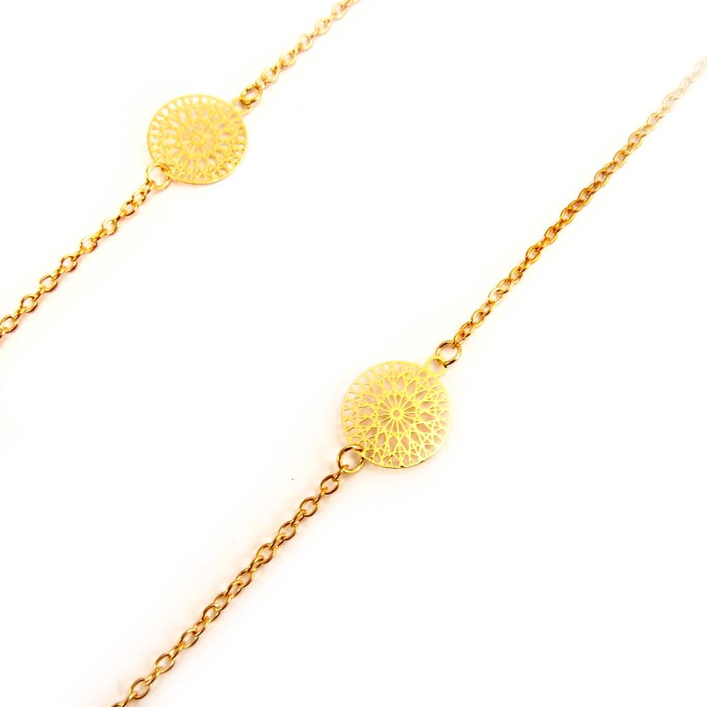 Les Trésors De Lily [L5281] - Colier de designer auriu „Bufnițe”.