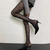 Elegant Retro Style Silver Thread Grid Pantyhose Women Slim Fit Shape Tights Glitter Hosiery Stockings