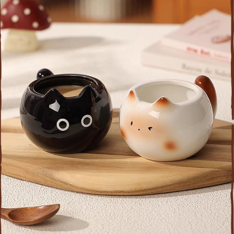 Durable Cats Shape Teas Cup Fashion Cats Shape Ceramic Mug Creative Drinkwares for Individual and Gift Use
