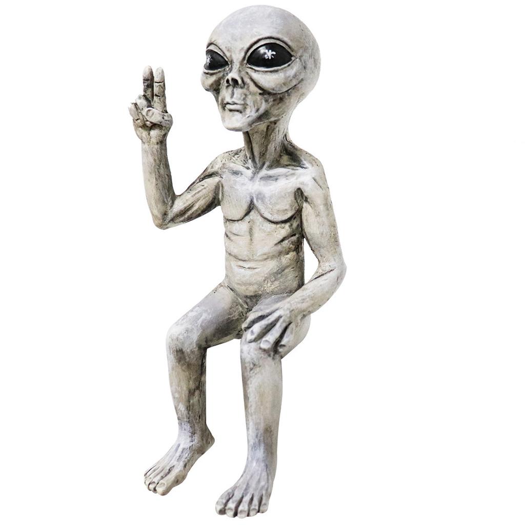 1Pcs Space Alien Statue Skeleton Decompression Gifts Skull Model Body Figure Toy Garden Figurine