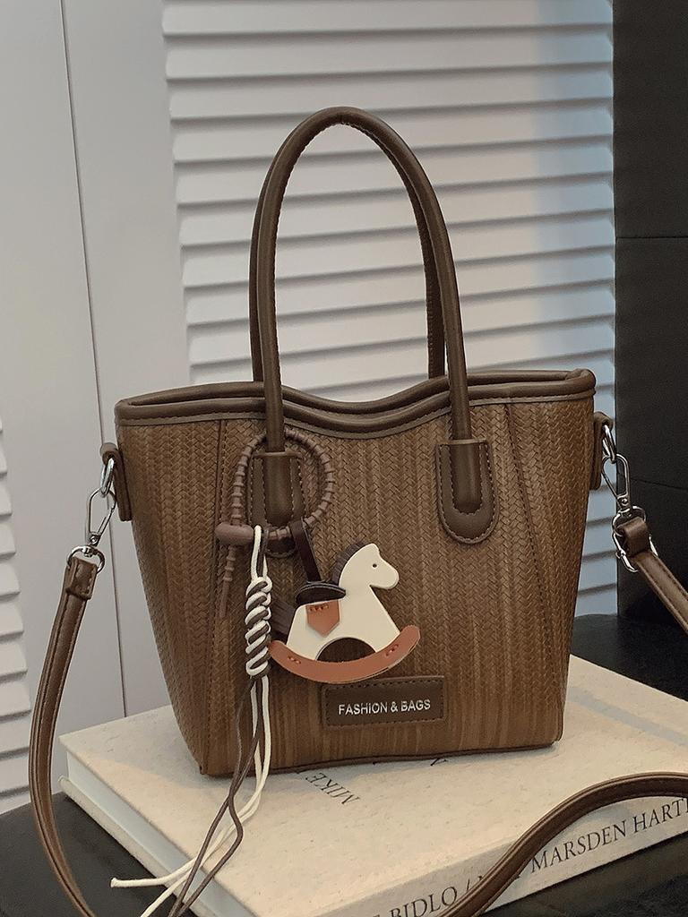 Premium sense contrasting color bucket bag temperament women's summer commuting leisure tide single shoulder oblique span bag