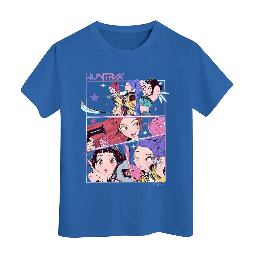 Boys Girls Round Neck Casual Printed Short-sleeved T-shirt Top
