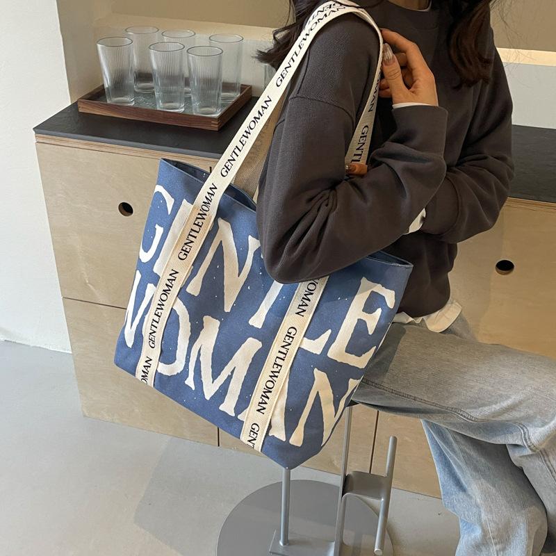 Tote Mommy Canvas Tasche Neuer Alphabet-Druck Einfache Umhängetasche Trendig