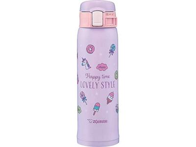 ZOJIRUSHI Stainless Steel Sweet Direct Drinking Water Bottle Girls' Mug, 0.48L, Purple, SM-SG48-VZ,