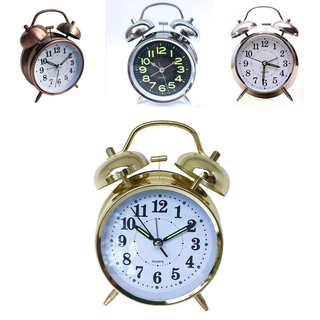 Stylish 4 Inch Night Light Alarm Clock With Silent Quartz Movement In Elegant Copper Finish