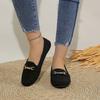 Fashion 2025 Ladies Shoes slip-on Women's High heels Fashion Metal decoration new plus size Light soft bottom comfortable flat low heels