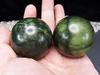 Set of 2 Serpentine Hand Massage Natural Stone Balls, Traveler's Charm,