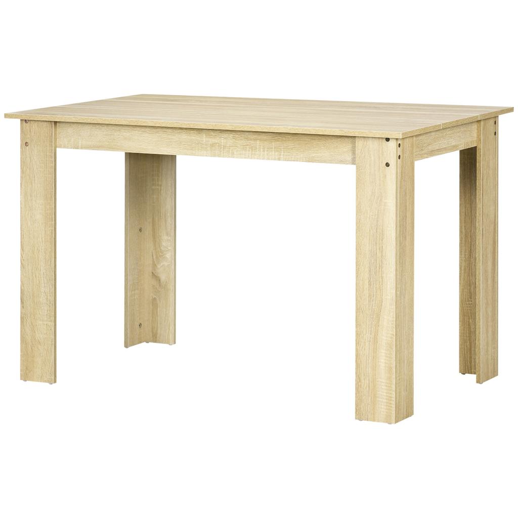 Dining Table for 4-6 People, Kitchen Table with Wood Effect for Dining Room, Oak