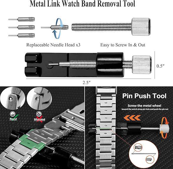 39-Piece Professional Watch Repair Tool Set for Band Adjustment and Lug Replacement