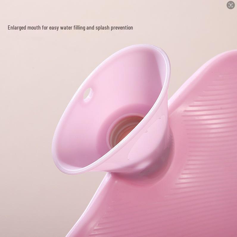 Faux Rabbit Fur Hot Water Bottle - Pour-In, Hand Warmer, Long-Lasting Heat, Large Capacity