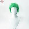 Anime green wig Short Layer Roronoa Zoro Comic Cosplay Wigs Heat Resistant Synthetic Hair Halloween Party Wigs + Wig Cap