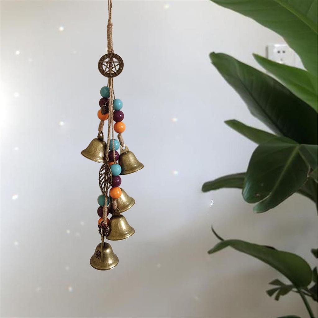 Witch Bells Protection Door Hangers Handmade Hanging Witch Bells Wiccan Magic Wind Chimes for Doorknob Witchcraft Decor