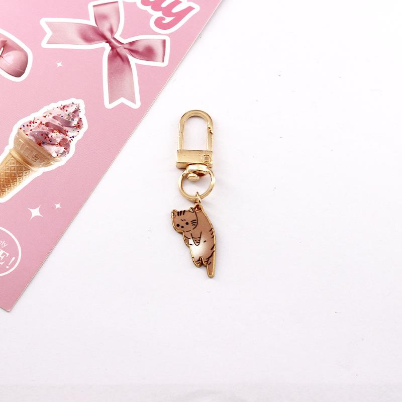 6 Pcs Cute Kitten Keychain Couple Gift and Cat Charm Key Chain Fashion Jewelry for Animal Lovers Car Bag Hanging Accessories New