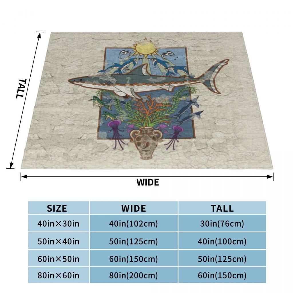 Great White Guardian - Minoan Fresco Custom Home Decor An Ultra-Soft Micro Fleece Blanket