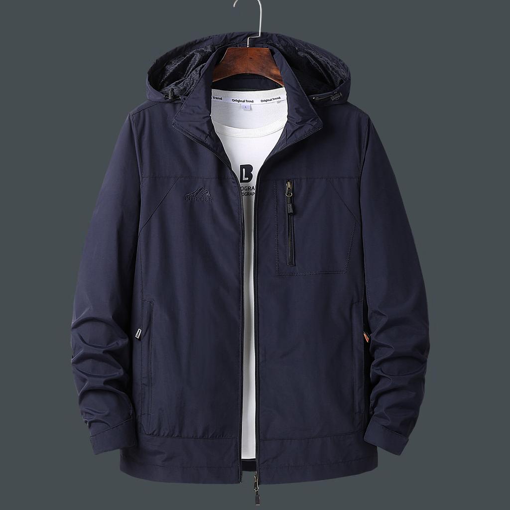 Spring and Autumn Men's Outdoor Jacket New Removable Hat Tooling Casual Tactical Jacket