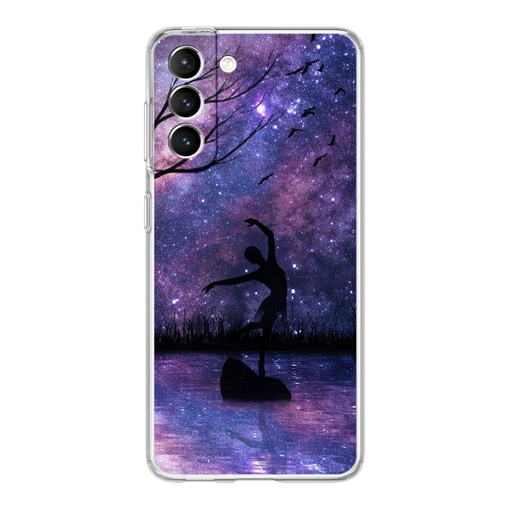 Simple Swan Dance Ballet Clear Phone Case For Samsung Galaxy S23 S22 5G S20 Ultra S21 FE 5G S10E S9 S8 S10 Plus Soft Back Cover