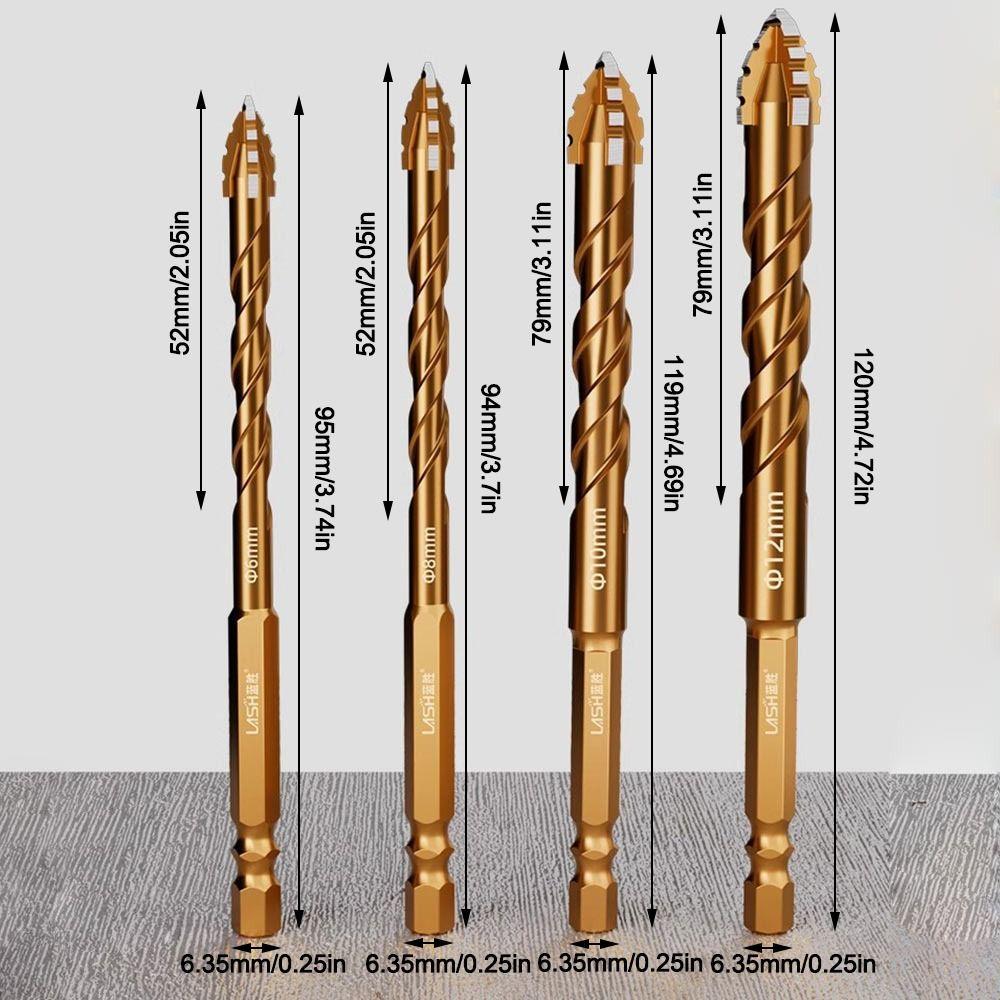 2/3/4/5Pcs Four-Edged Eccentric Drill Bit Skewed Head Concrete Drill Bit Set  Drilling Tool