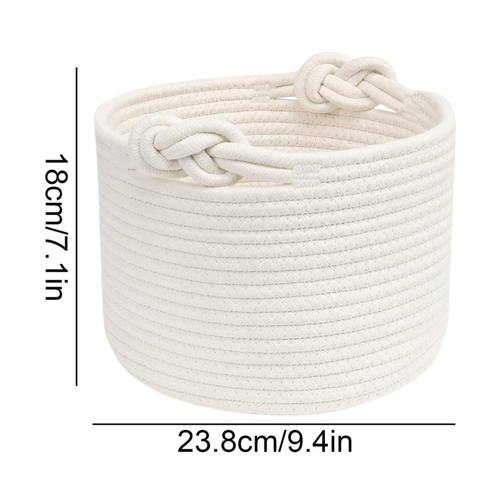 

Woven Basket With Handles With Twist Handle Round Toy Storage Basket Round Toy Storage Bin For Desk Organization білий