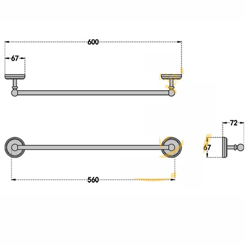 Black Brass Wall Mounted Bathroom Single Towel Shelf Rack Holder Bath Towel Hanger Bar Towel Rail Bathroom Accessories