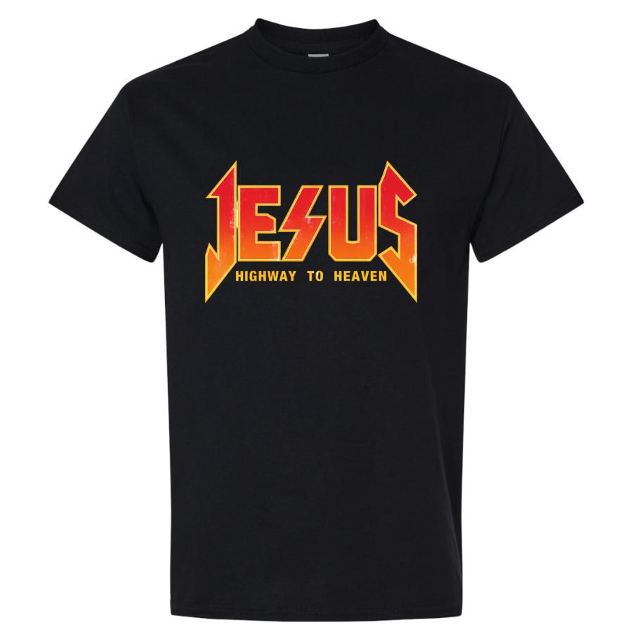 Jesus Highway to Heaven Vintage Christian Rock Funny Parody T Shirt Graphic Tee 2XL