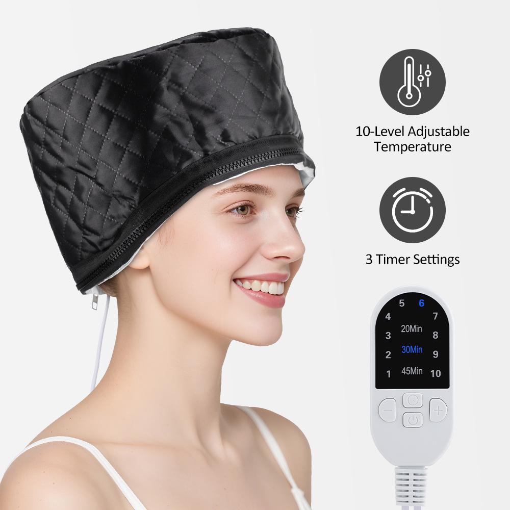 Electric Heating Cap with 10-Speed Control, 3-Speed Timer, Double-Layer Pot, Removable & Washable for Heat Therapy