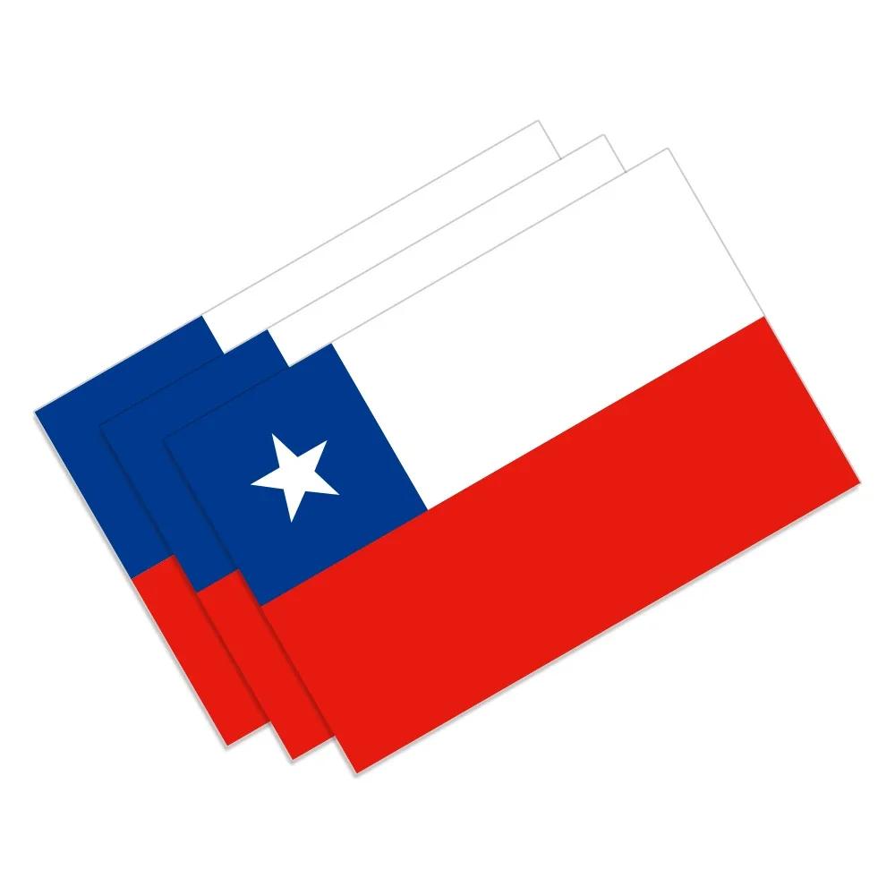 

3pcs Chilean Flag Car Stickers Auto Motorcycle Decoration PVC Sticker Waterproof Styling Decals Car Exterior DIY Accessories 3x2cm
