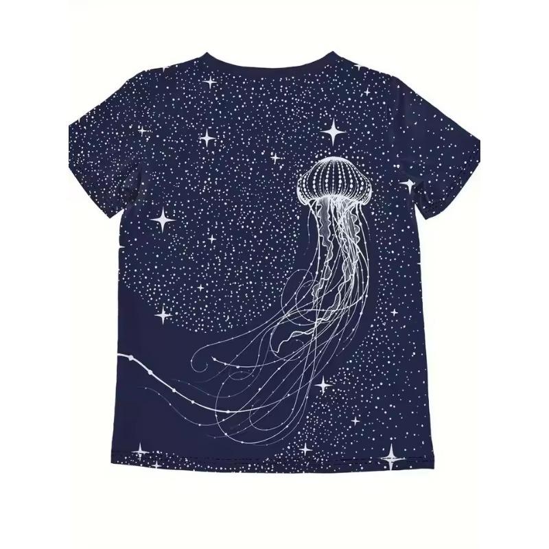 Camisetas de Mujer con Estampado 3D de Medusa Moda Casual Mujer Talla Grande Manga Corta Cuello Redondo Femenino Ropa Harajuku Top de Verano