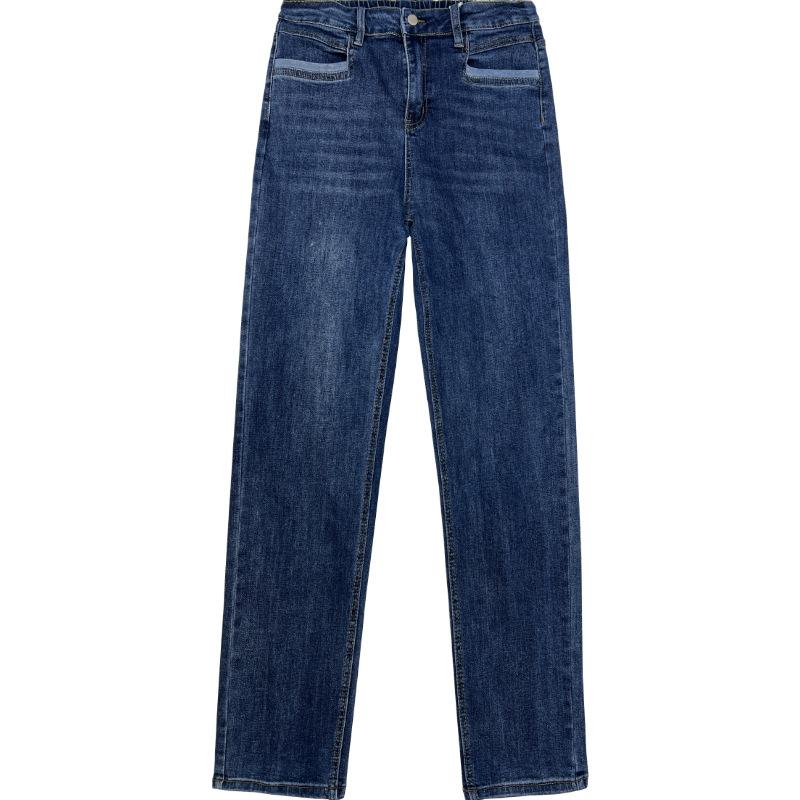 Jeans dritti donna autunno taglie forti vita alta larghi pantaloni classici eleganti donna elasticizzati pantaloni lunghi in denim