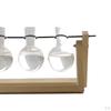 Terrarium Transparent with Wooden Stand Glass Vase Holder Creative Flower Pot for Coffee Shop Room