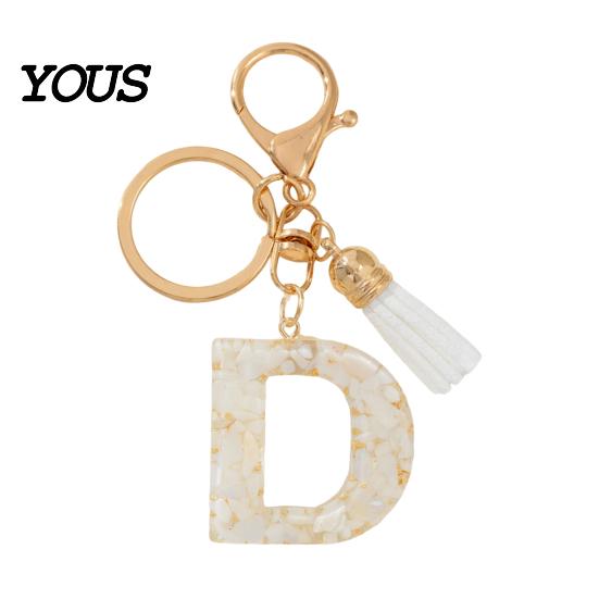Key Holder For Backpack Keychain Pendant, Letter A-Z Charm with Tassel, Alphabet Initial Metal Keyring for Handbag Bag Pendant