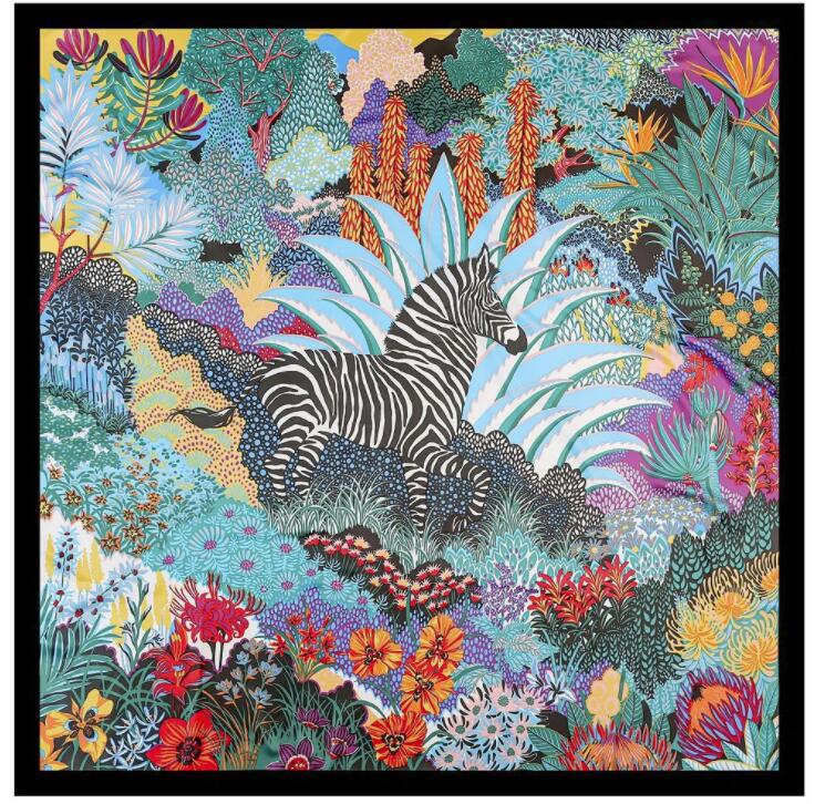 New Luxury Brand Silk Scarf Women Print Square Shawl Hijab Scarfs Female Fashion Shawls Scarves For Ladies 130*130cm