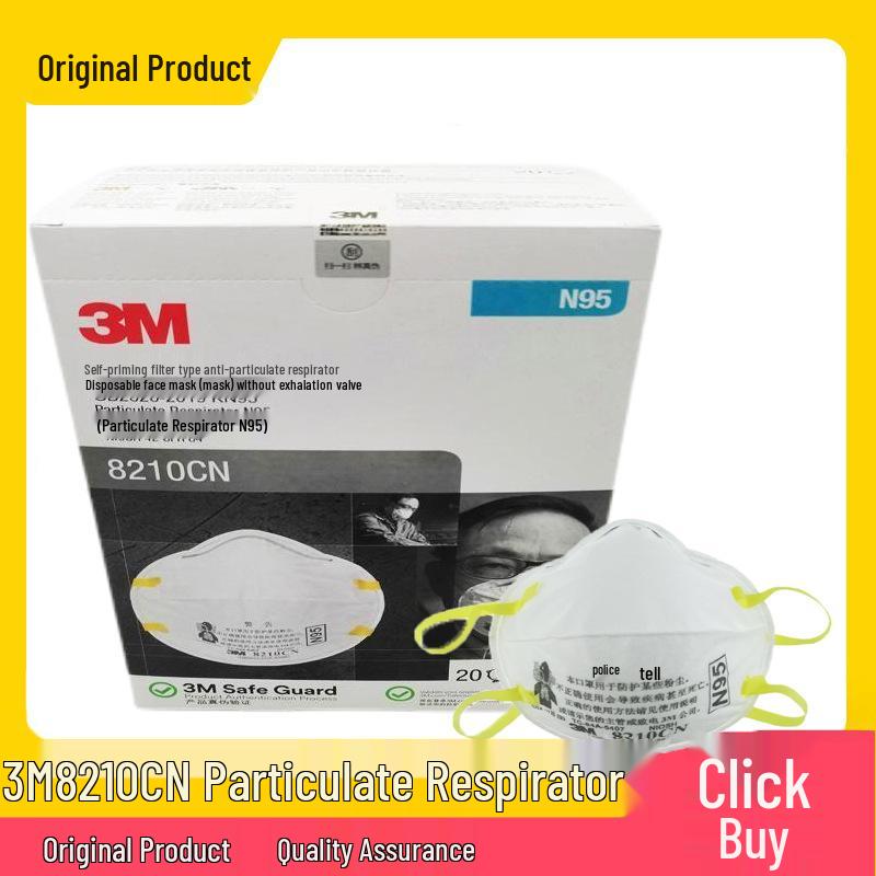 3M 8210CN N95 Anti-Particulate Dust & PM2.5 Smog Breathable Comfortable Head-Mounted Protective Mask
