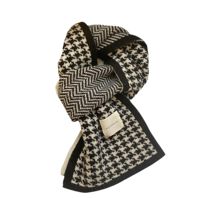 Pepita Gestrickter Schal - Vielseitiger Warmer Nackenschal für Damen und Herren, Winter 2025 Koreanischer Stil