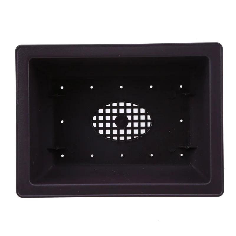 1PCS Plastic Flower Pot Retro Style Flower Bonsai Tree Plant Bowl Nursery Pots Square Small Container Home Garden Decoration