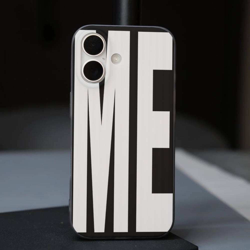 NO Y SÍ Funda de Teléfono Personalizada con Letras Blancas y Negras Para IPhone 17 16 15 14 13 12 11 ProMax Plus Funda Ondulada a Prueba de Golpes