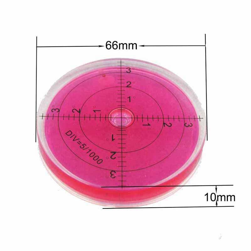 66*10mm Spirit Bubble Level Degree Mark Surface Circular Leveling Bead for Measuring Tool Five Color Available 1PCS